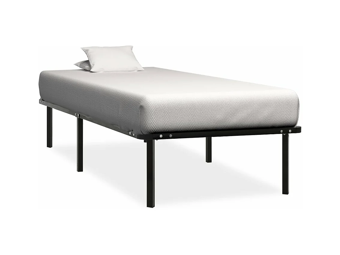 Cadre de lit sans matelas noir métal 90x200 cm