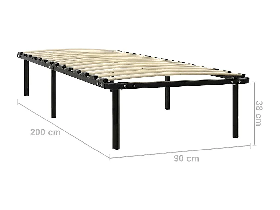 Estrutura de cama 90x200 cm metal preto