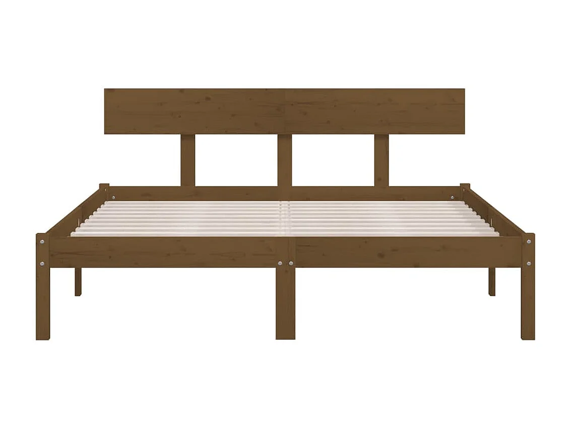 Bedframe massief grenenhout honingbruin 120x200 cm