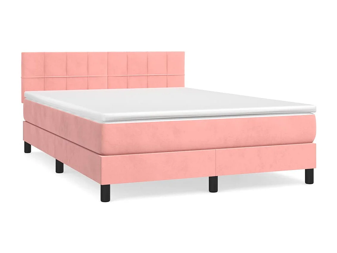 Sommier à lattes de lit avec matelas Rose 140x190 cm Velours