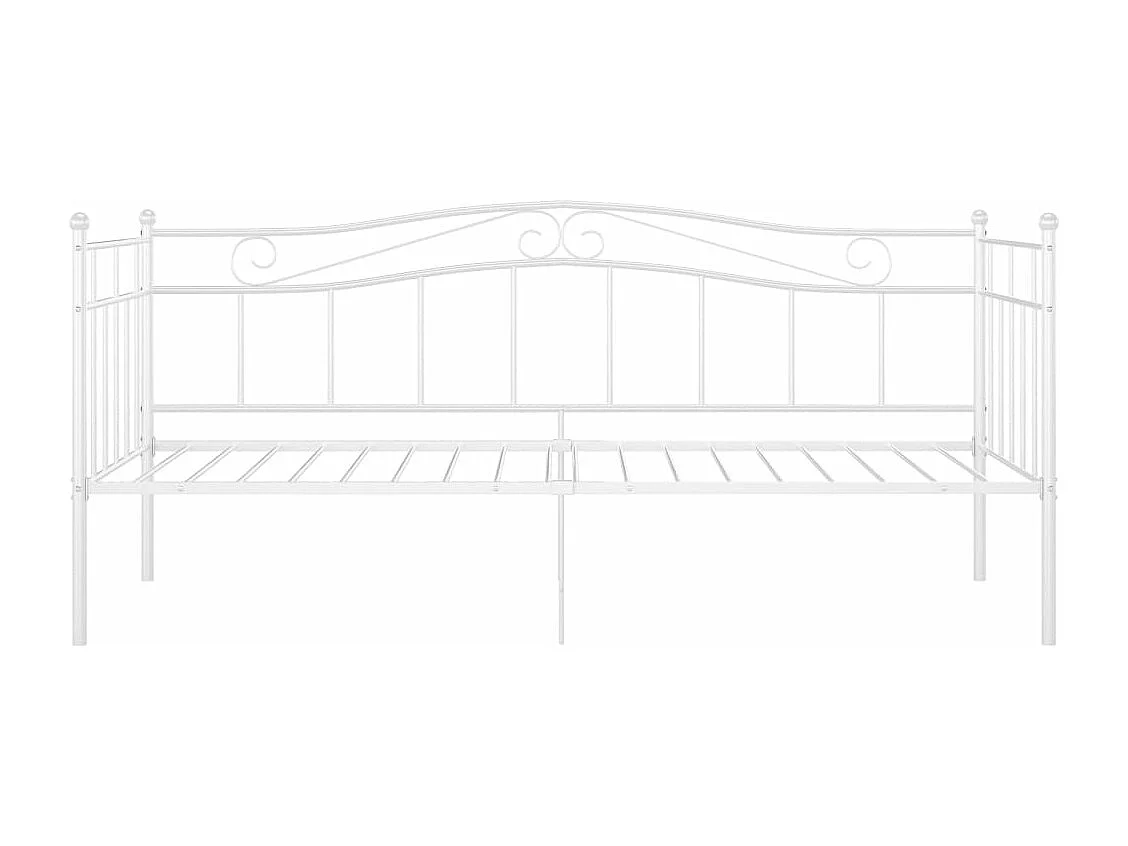 Cadre de canapé-lit sans matelas blanc métal 90x200 cm