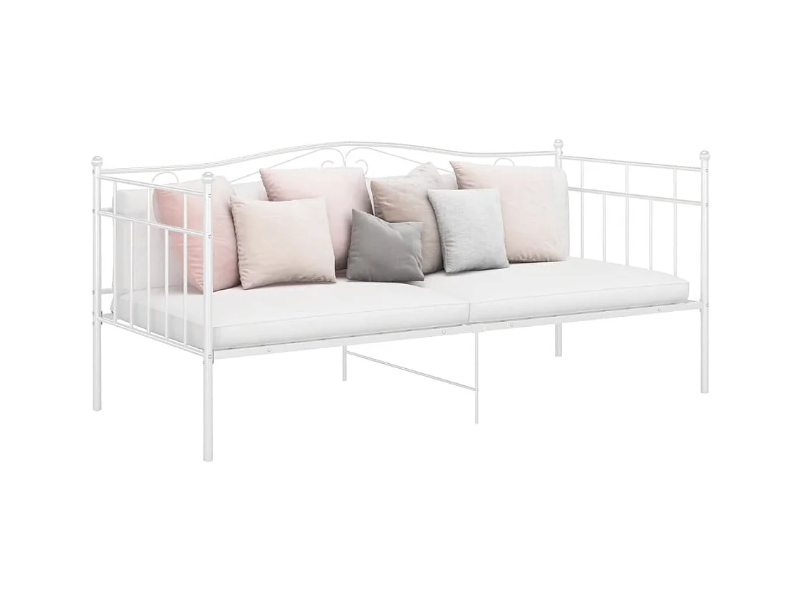 Slaapbank metaal wit 90x200 cm