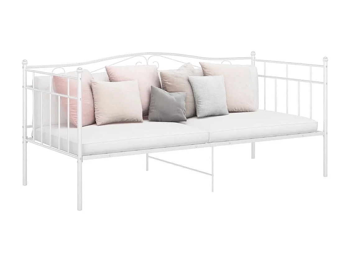 Slaapbank metaal wit 90x200 cm