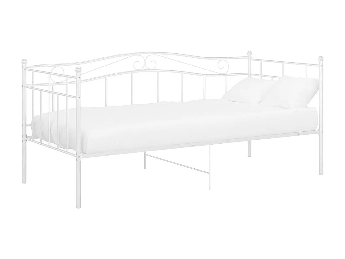 Slaapbank metaal wit 90x200 cm