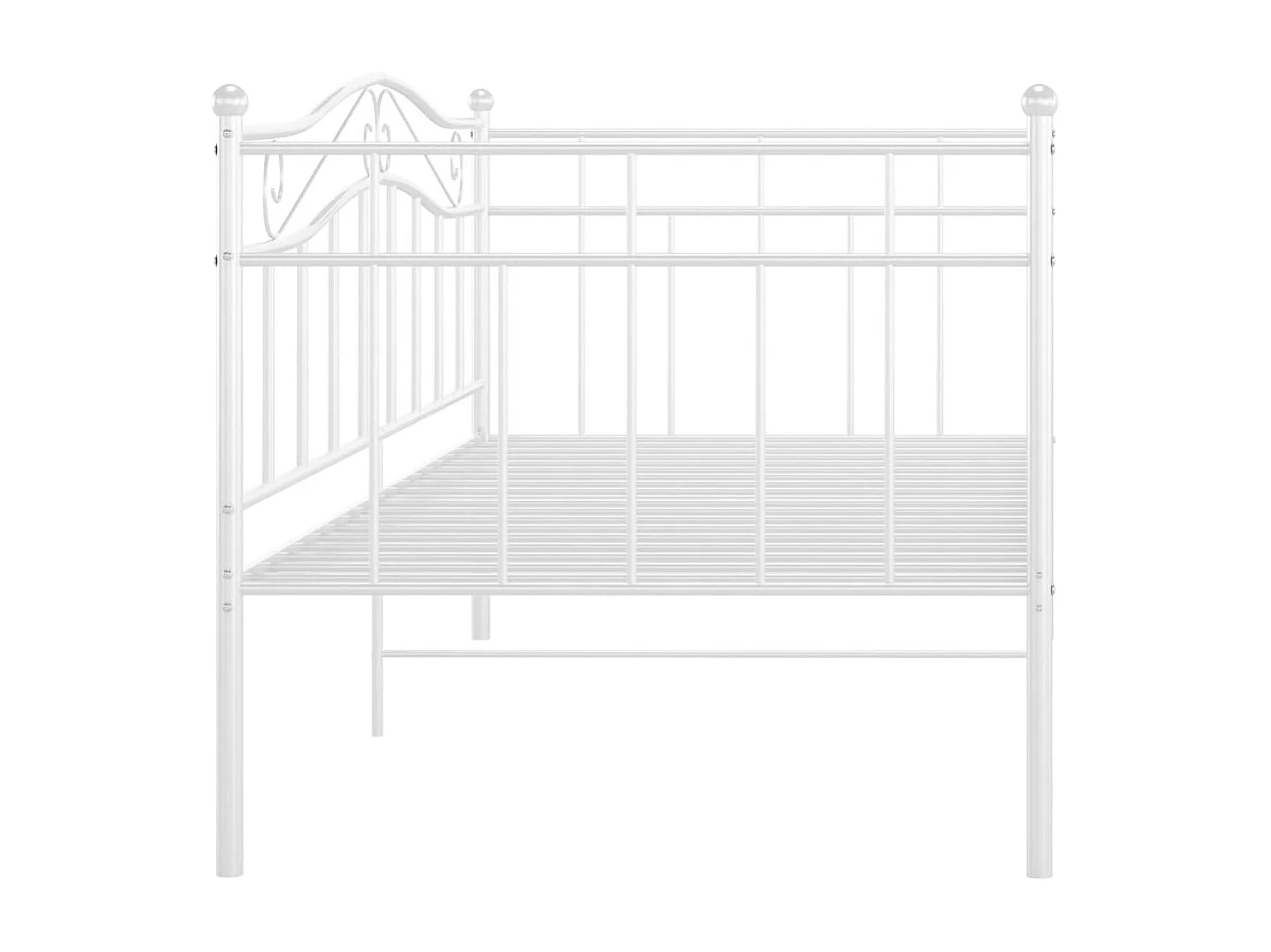 Slaapbank metaal wit 90x200 cm