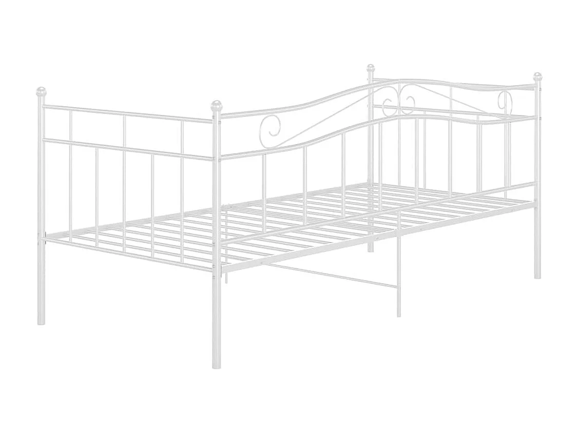 Slaapbank metaal wit 90x200 cm