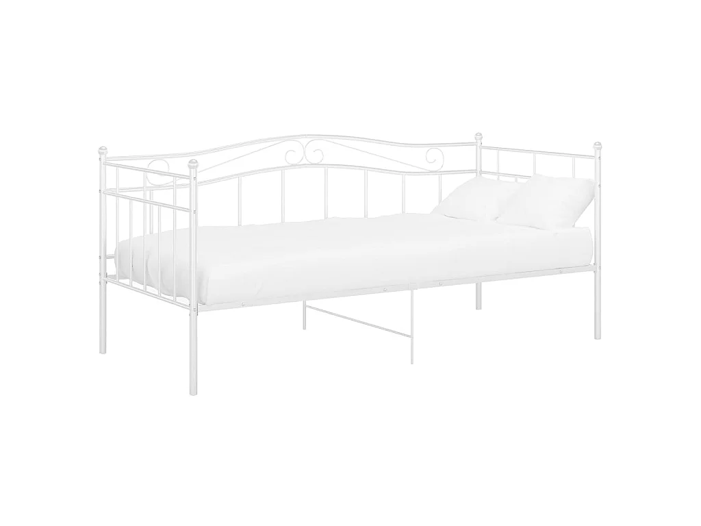 Estructura de sofá cama sin colchón metal blanco 90x200 cm