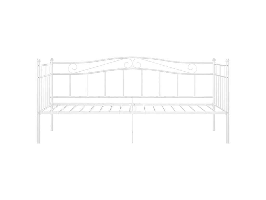 Estructura de sofá cama sin colchón metal blanco 90x200 cm