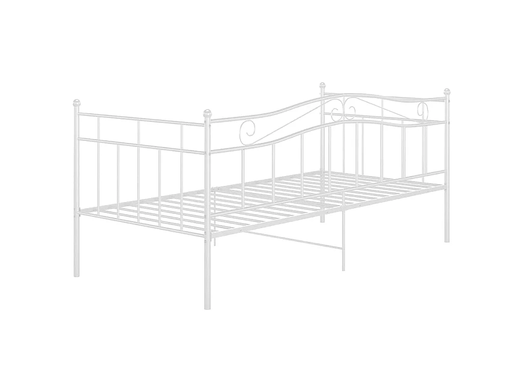 Estructura de sofá cama sin colchón metal blanco 90x200 cm