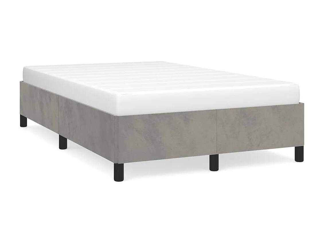 Cadre de lit sans matelas gris clair 120x200 cm velours