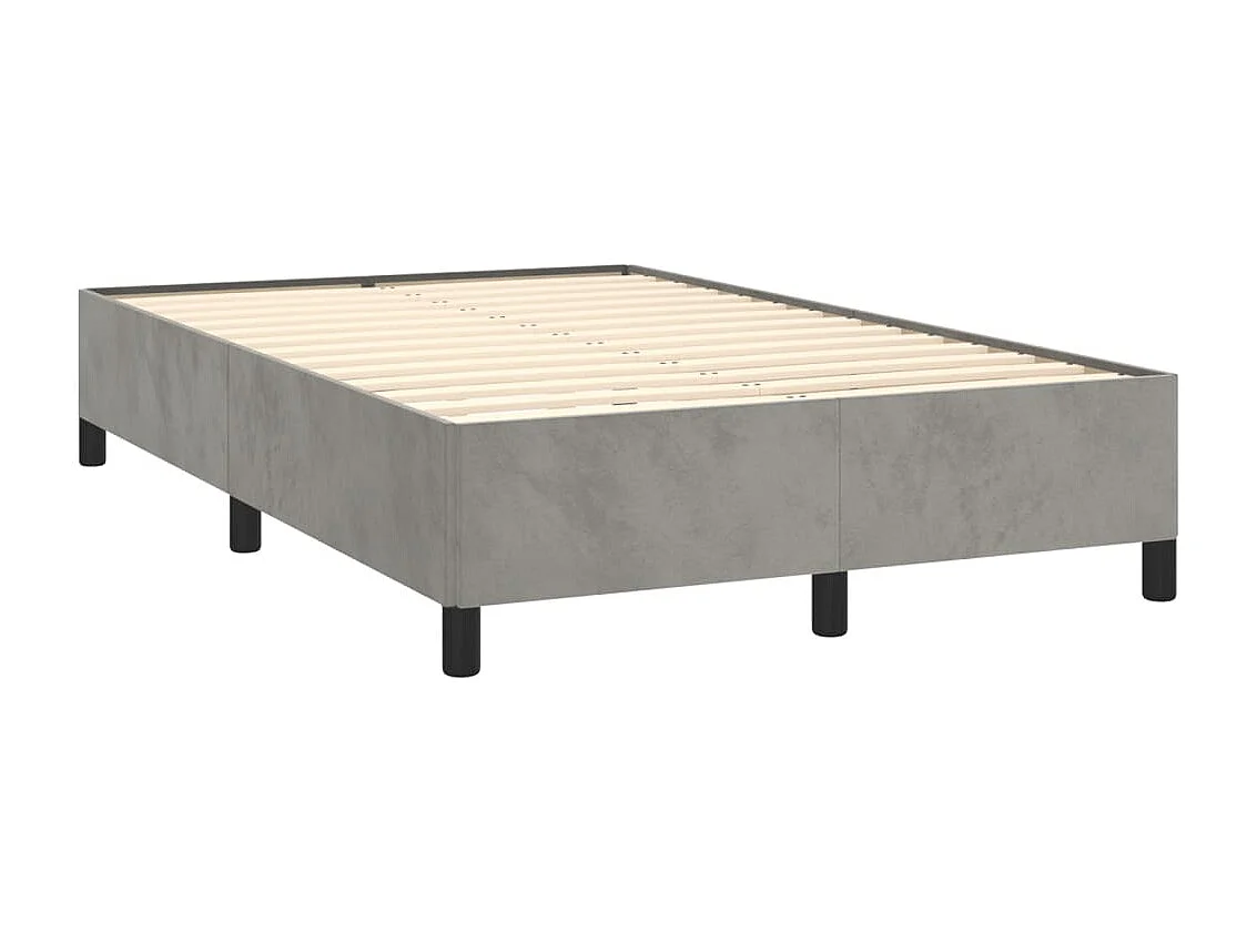 Cadre de lit sans matelas gris clair 120x200 cm velours