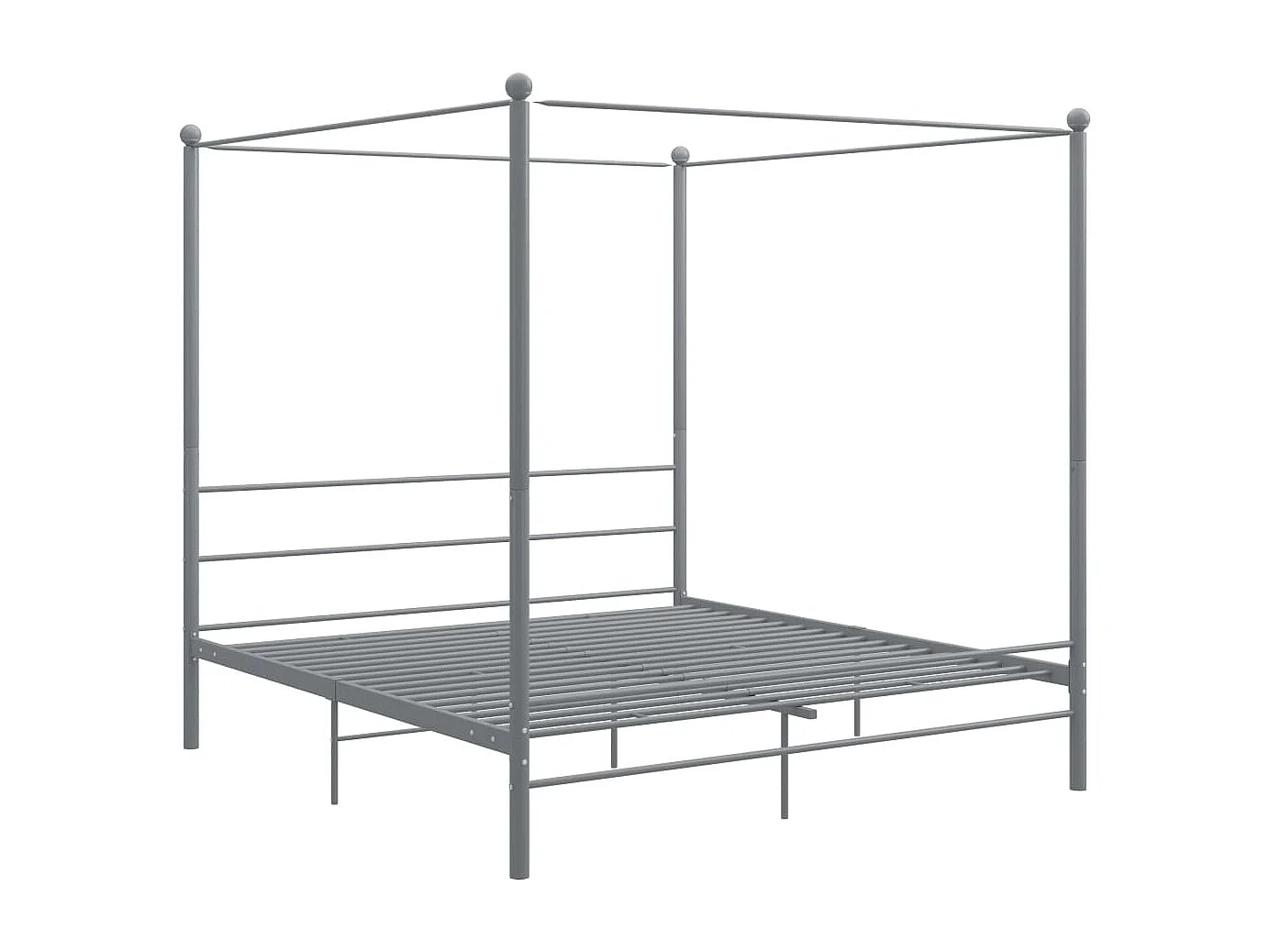 Hemelbedframe metaal grijs 180x200 cm