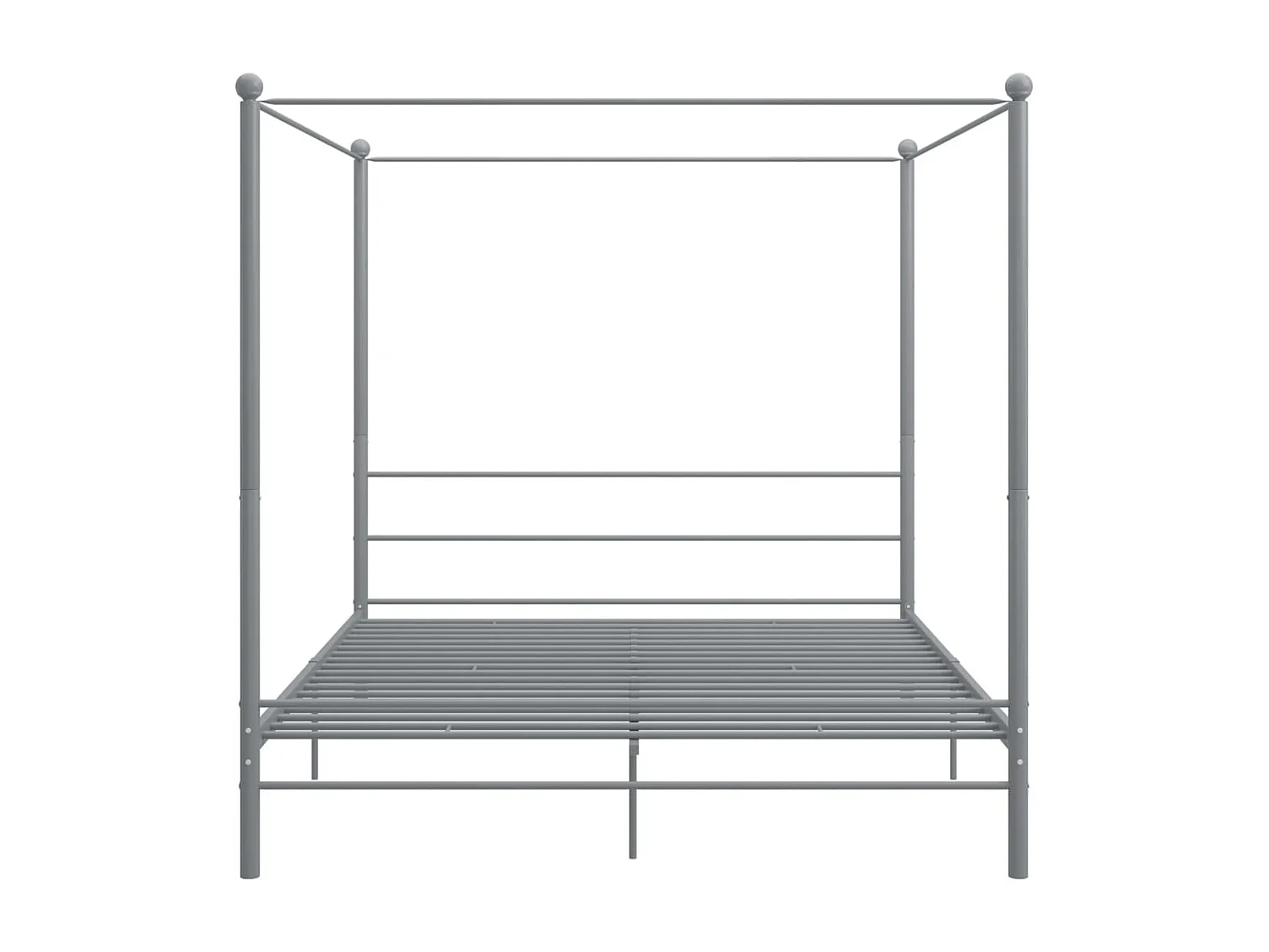 Hemelbedframe metaal grijs 180x200 cm