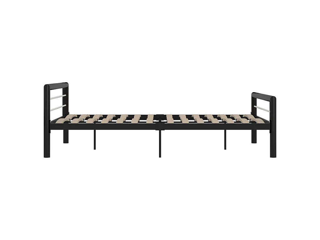Estrutura de cama 180x200 cm metal preto e branco