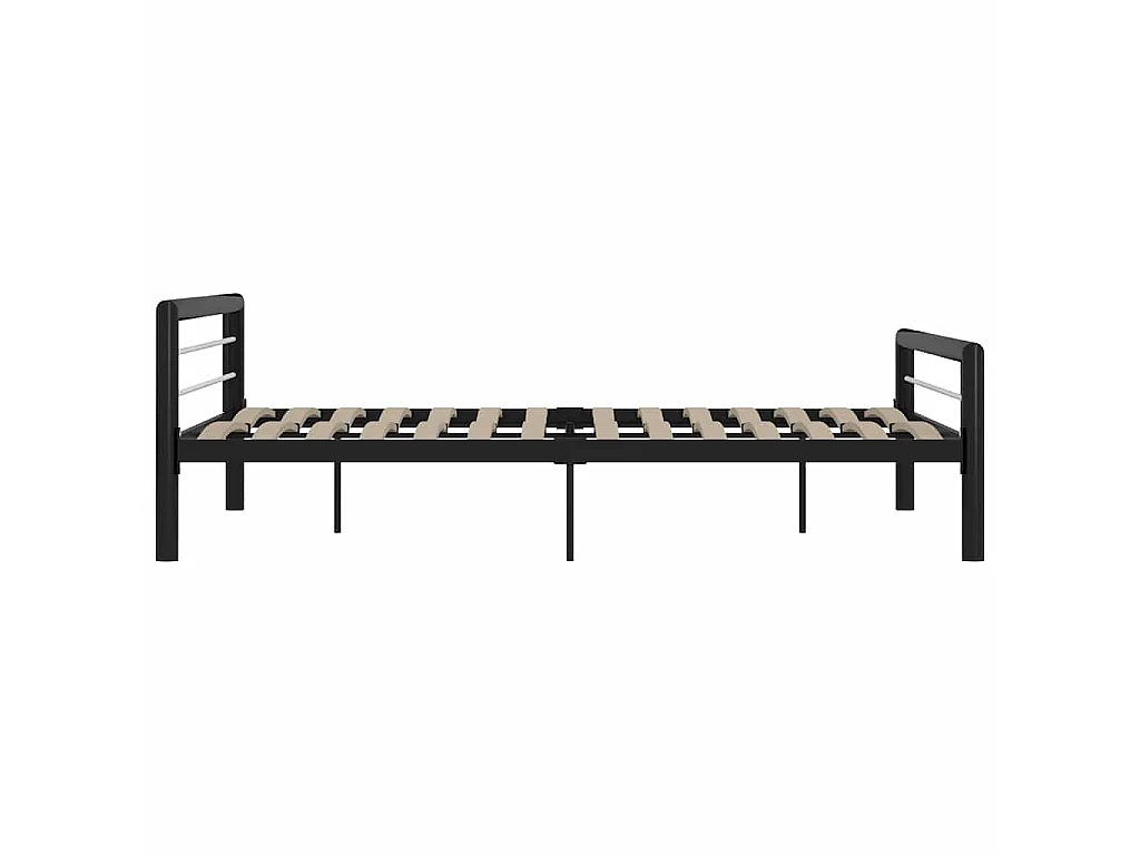 Estrutura de cama 180x200 cm metal preto e branco