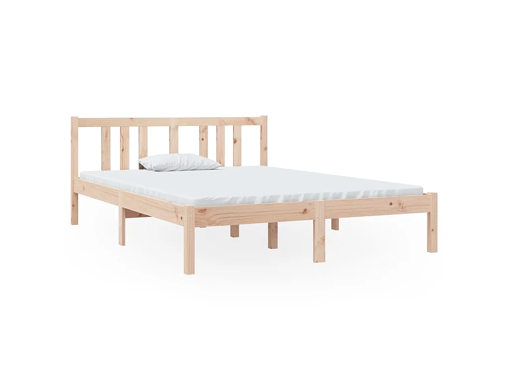 Estrutura de cama casal 135x190 cm madeira maciça