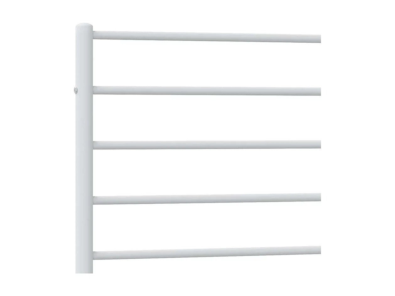 Cadre de lit métal sans matelas avec tête de lit blanc 75x190cm