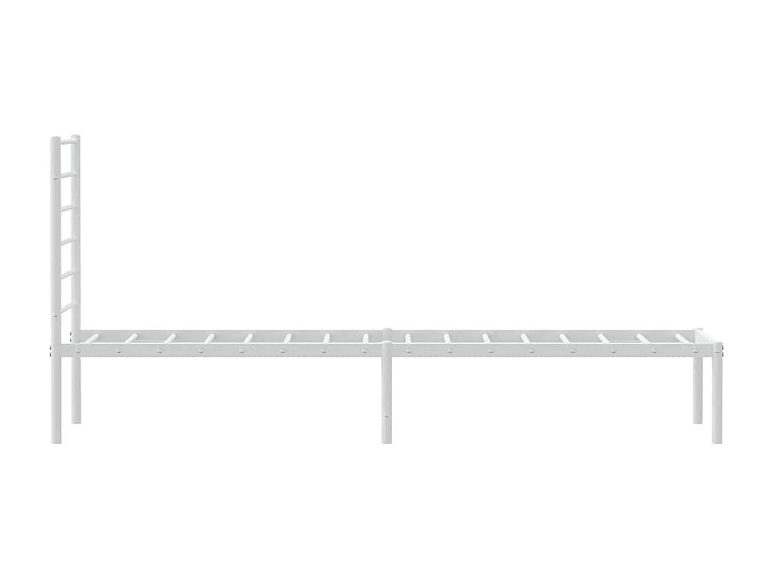 Cadre de lit métal sans matelas avec tête de lit blanc 75x190cm