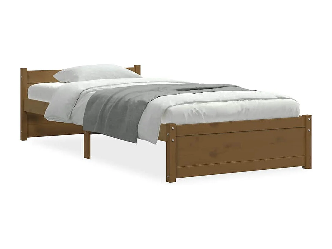 Bedframe massief hout honingbruin 75x190 cm