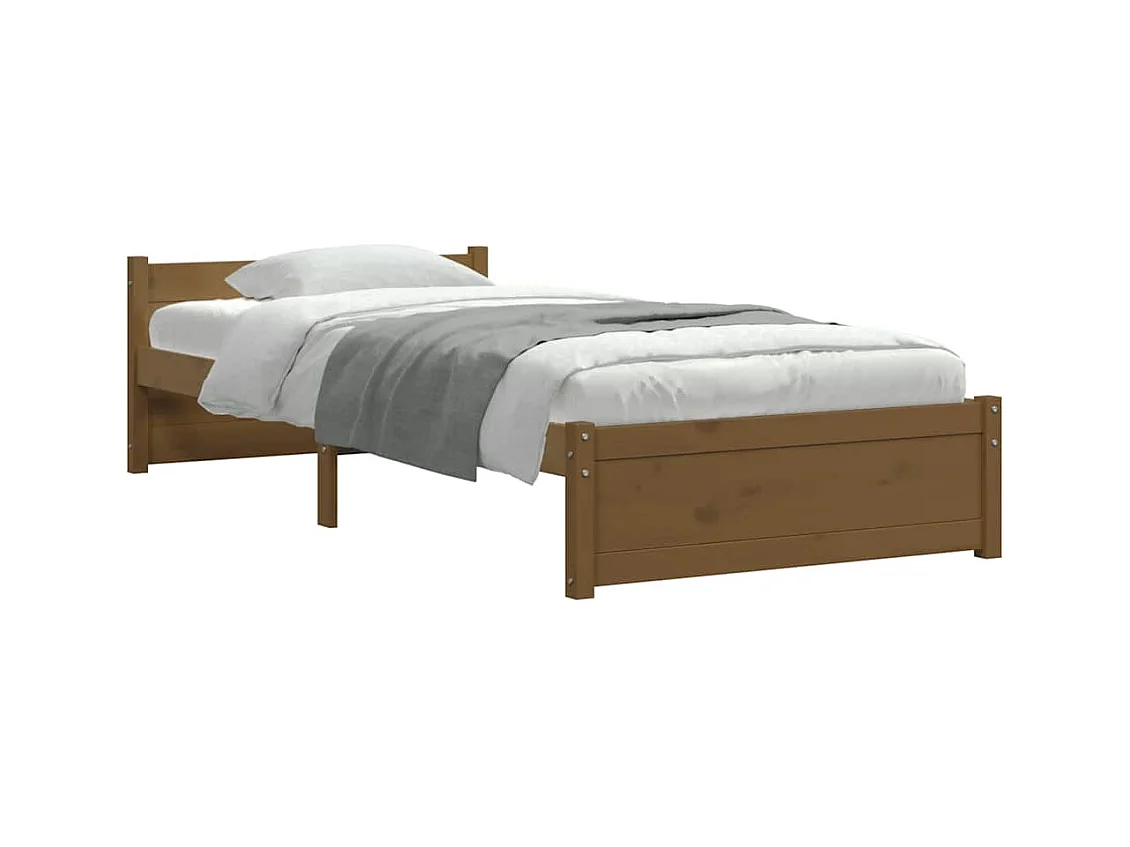 Bedframe massief hout honingbruin 75x190 cm