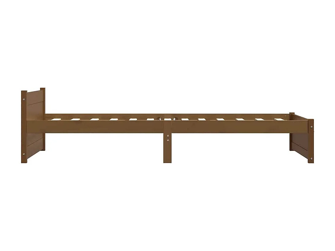Bedframe massief hout honingbruin 75x190 cm