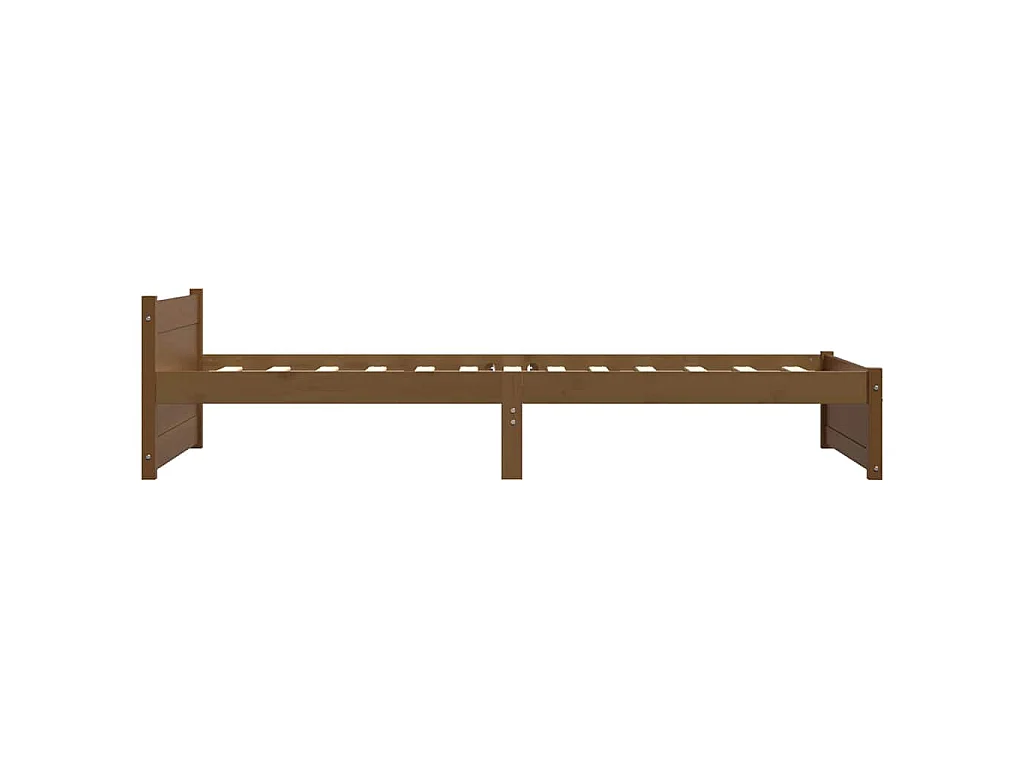 Cadre de lit sans matelas marron miel bois massif 75x190 cm