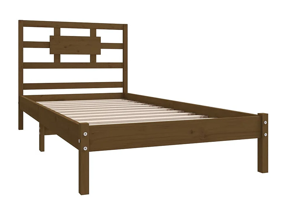 Estrutura de cama 100x200 cm madeira maciça castanho mel