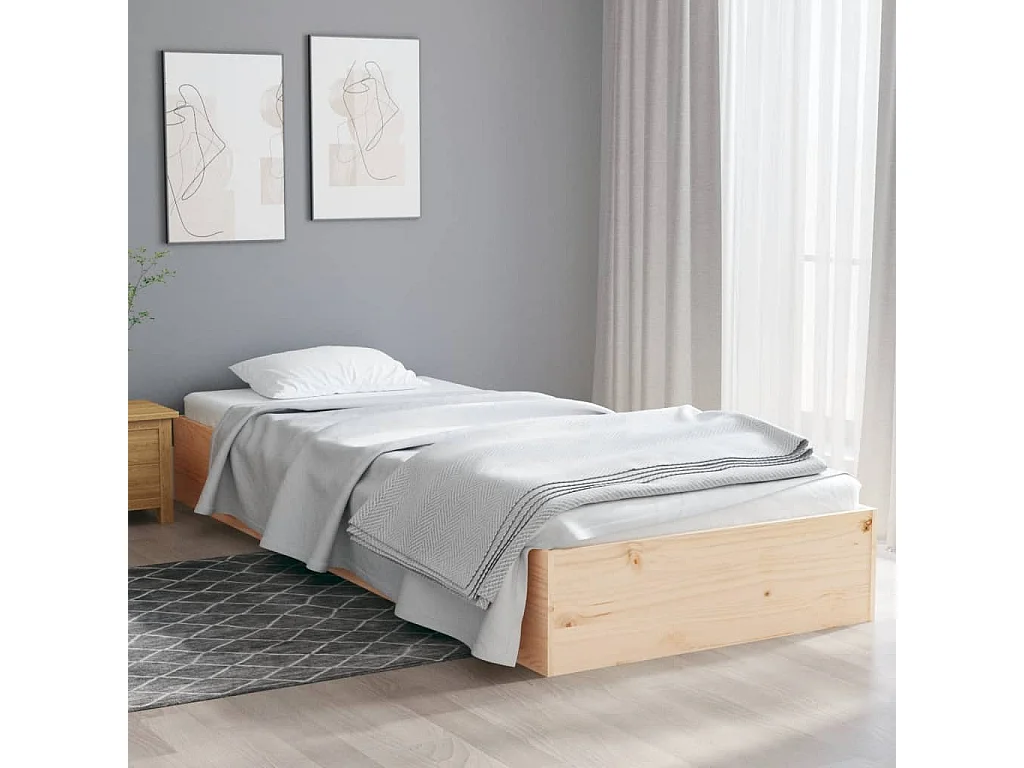 Bedframe massief hout 90x190 cm