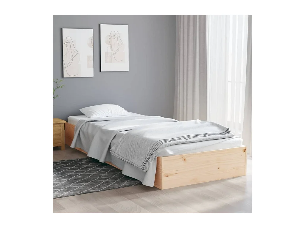 Cadre de lit sans matelas bois massif 90x190 cm