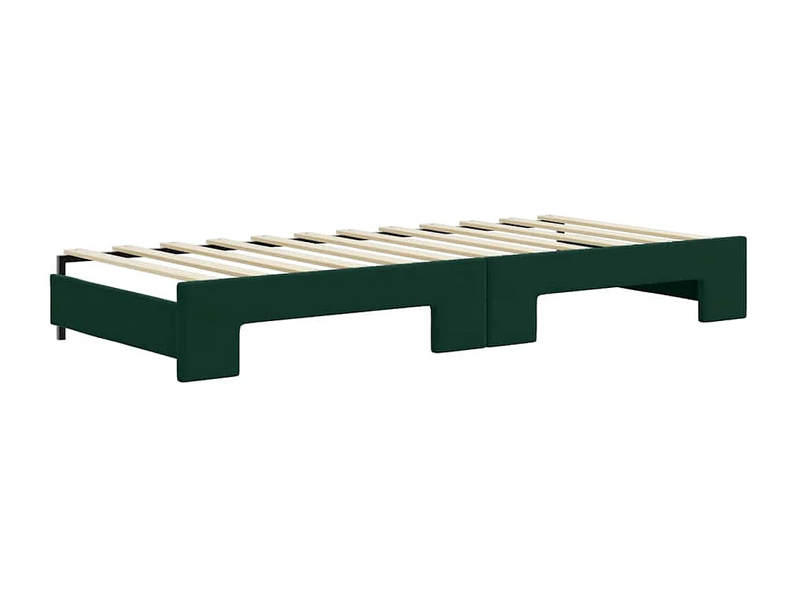 Slaapbank onderschuifbed en lades 90x200 cm fluweel donkergroen