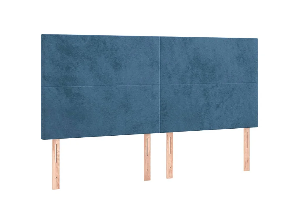 Cadre de lit sans matelas bleu foncé 160x200 cm velours