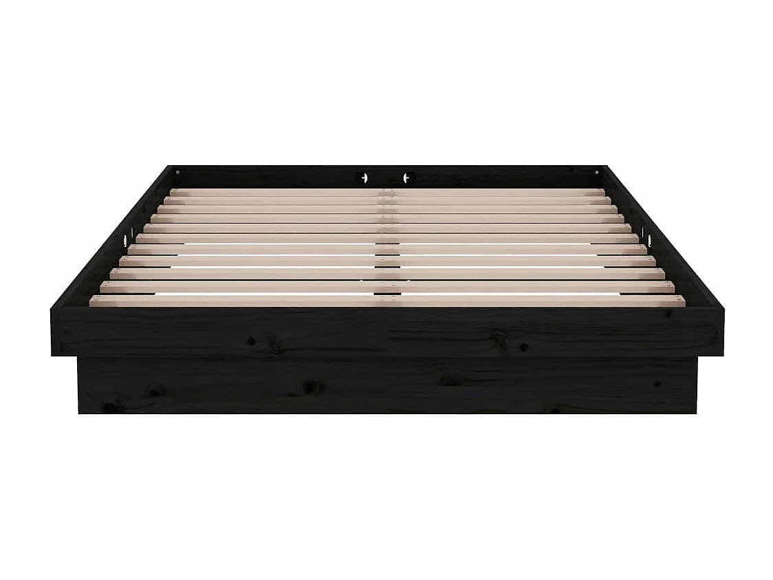 Massivholzbett Schwarz 120x190 cm