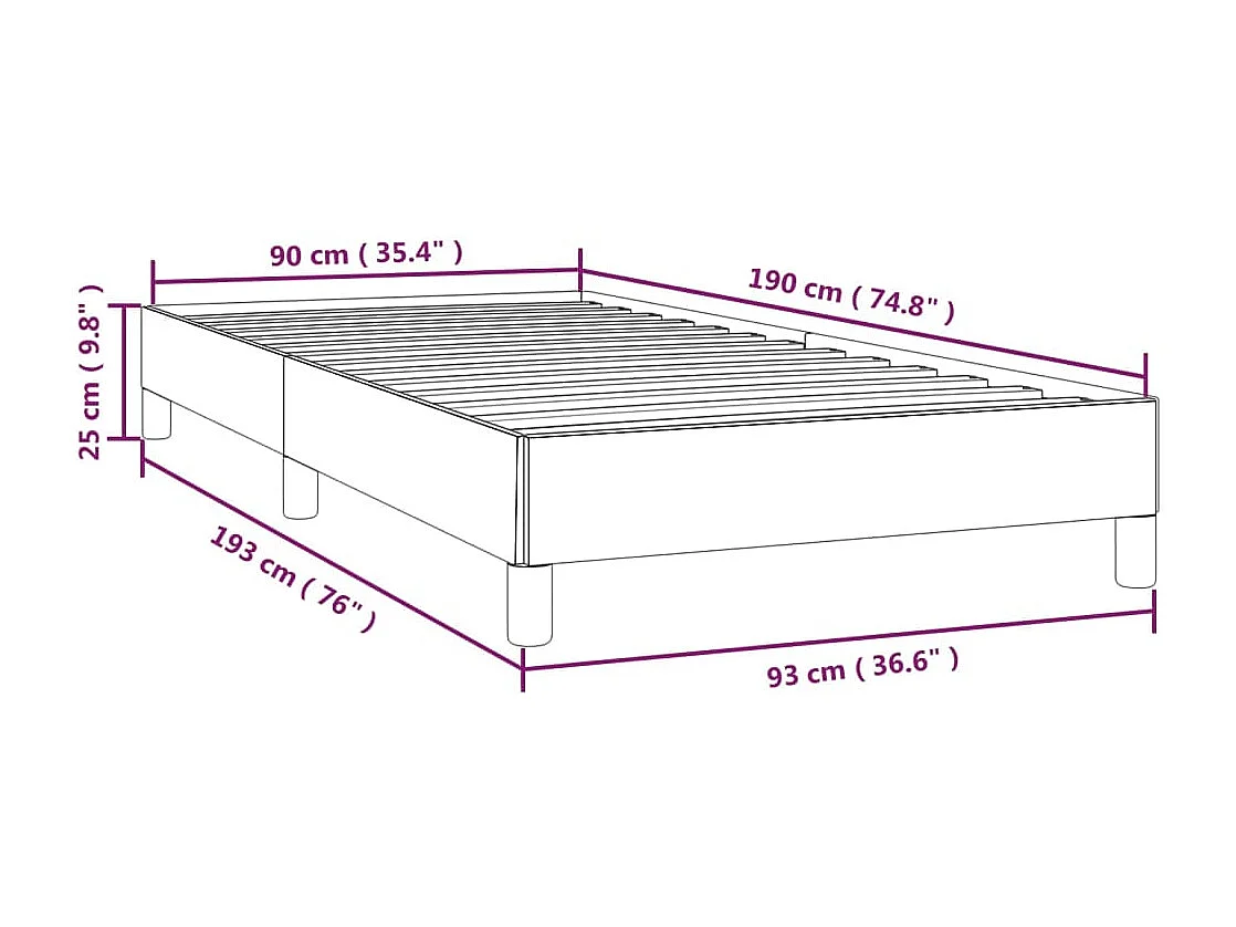 Bedframe fluweel roze 90x190 cm
