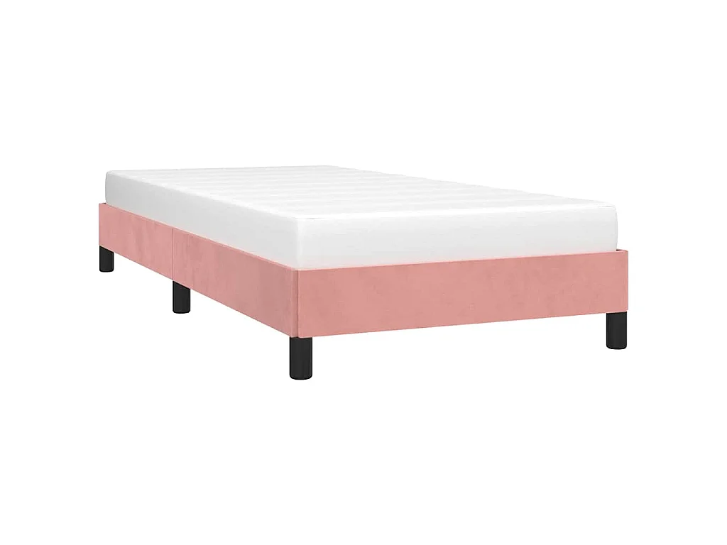 Estrutura de cama 90x190 cm veludo rosa