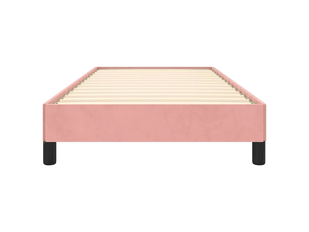 Estrutura de cama 90x190 cm veludo rosa