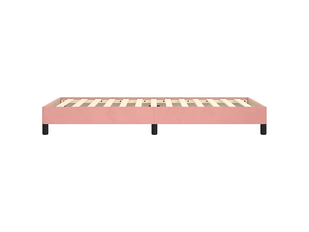 Estrutura de cama 90x190 cm veludo rosa