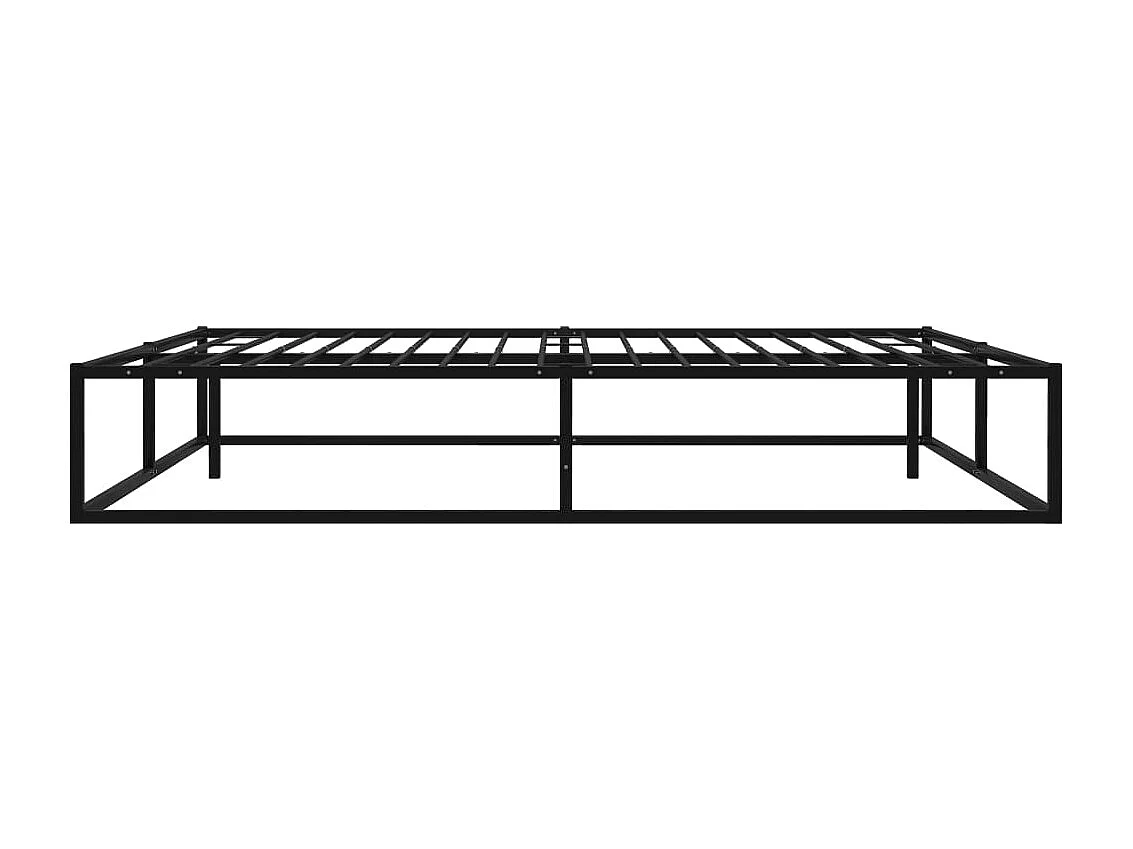 Cadre de lit sans matelas noir métal 140x200 cm