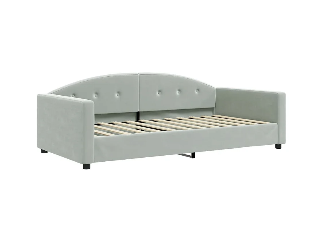 Sofá cama nido con colchón terciopelo gris claro 100x200 cm