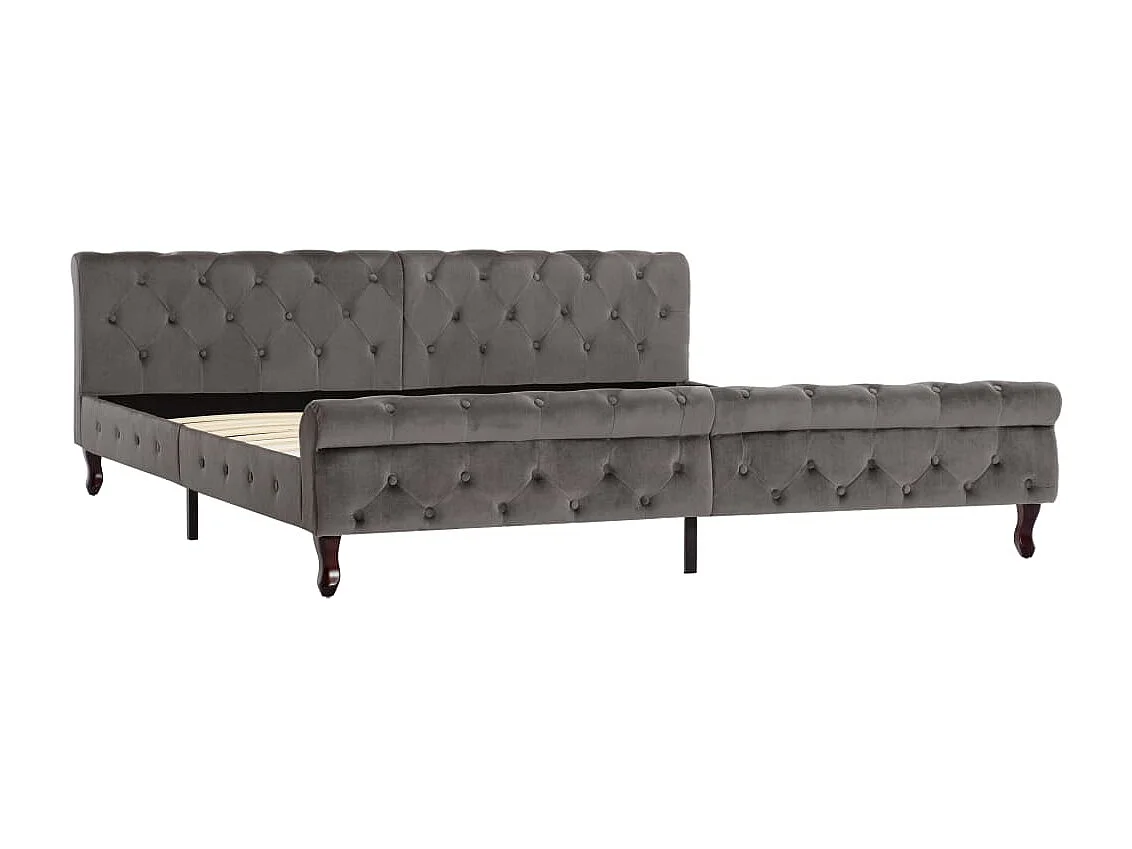 Cadre de lit sans matelas gris velours 200x200 cm