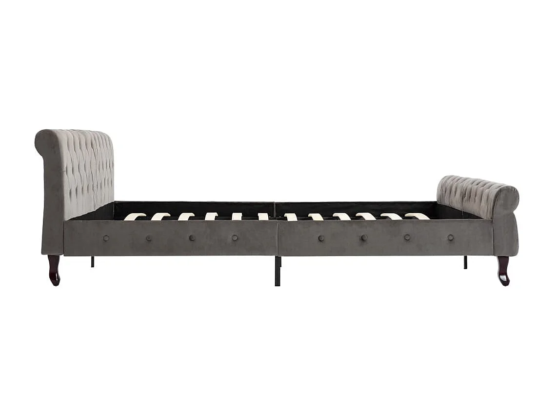 Cadre de lit sans matelas gris velours 200x200 cm