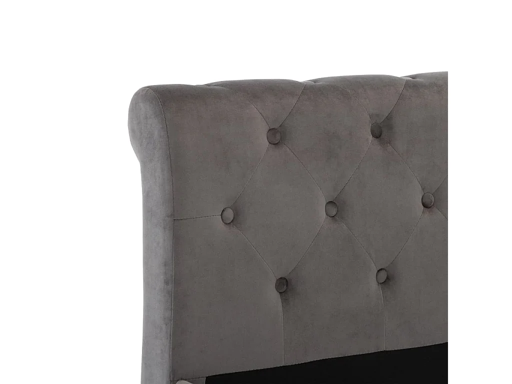 Cadre de lit sans matelas gris velours 200x200 cm