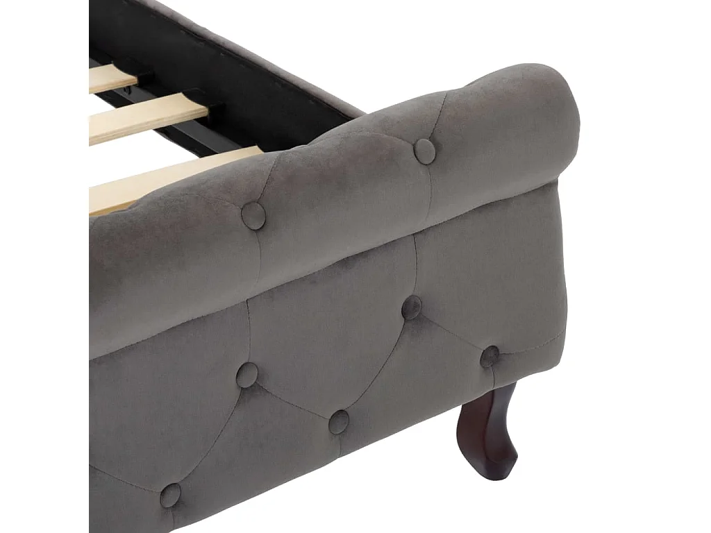 Cadre de lit sans matelas gris velours 200x200 cm