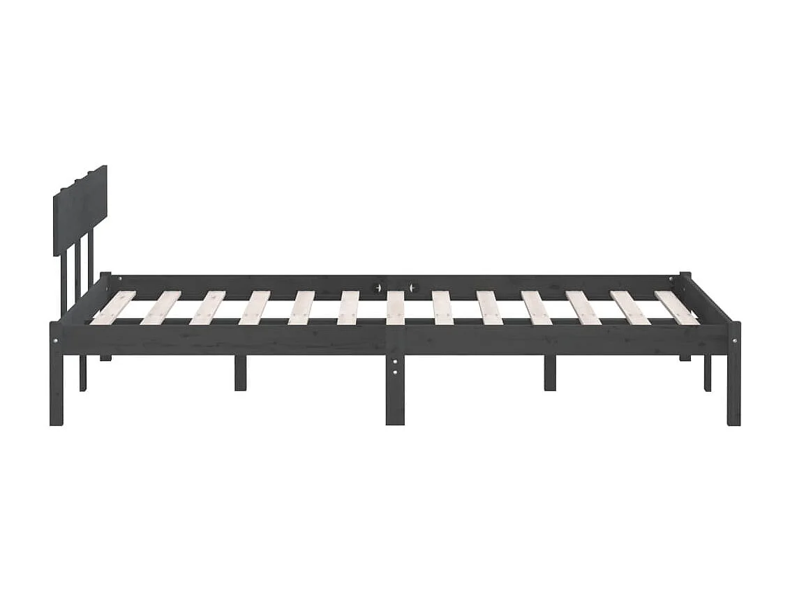 Cadre de lit sans matelas bois massif gris 200x200 cm