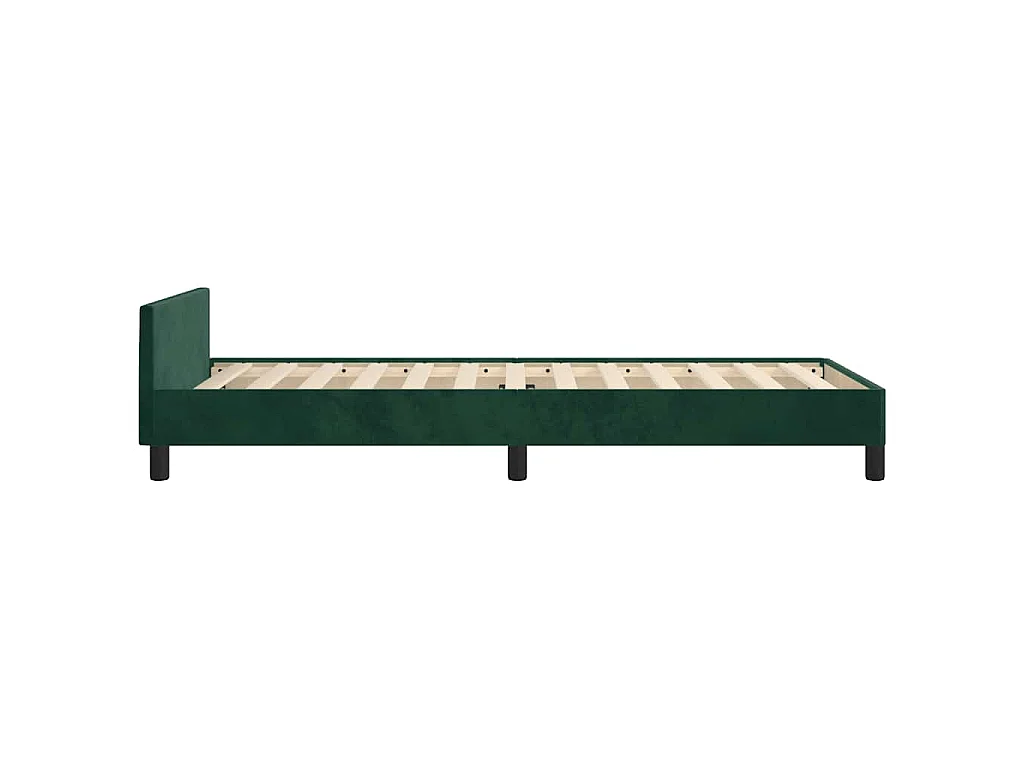 Cadre de lit sans matelas vert foncé 90x200 cm velours