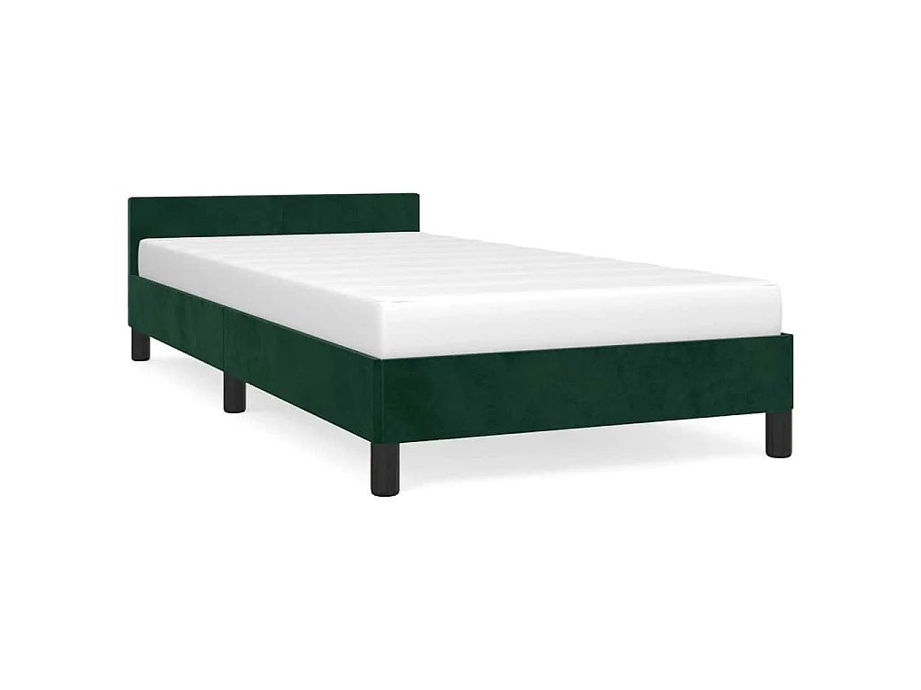 Giroletto senza Materasso Verde Scuro 90x200 cm in Velluto