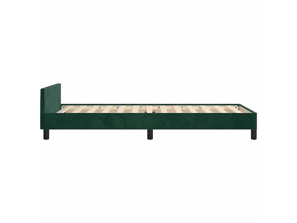 Giroletto senza Materasso Verde Scuro 90x200 cm in Velluto