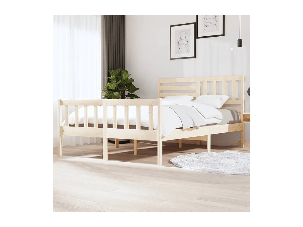 Cadre de lit sans matelas bois massif