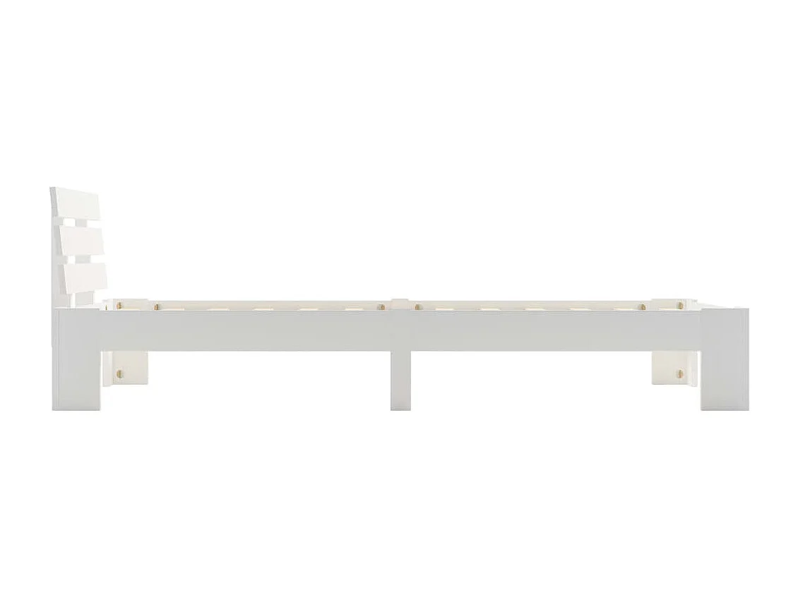 Cadre de lit sans matelas blanc bois de pin massif 100x200 cm