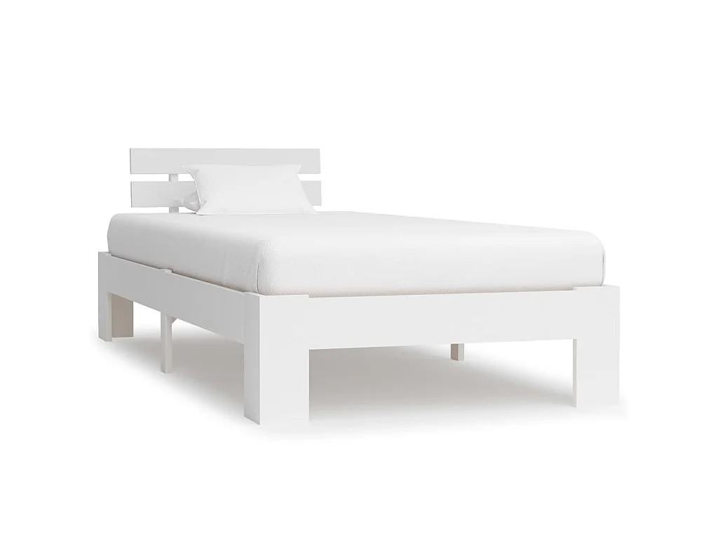 Bedframe massief grenenhout wit 100x200 cm