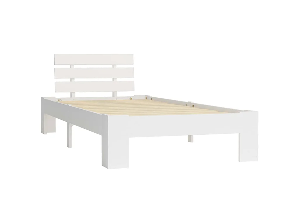 Bedframe massief grenenhout wit 100x200 cm